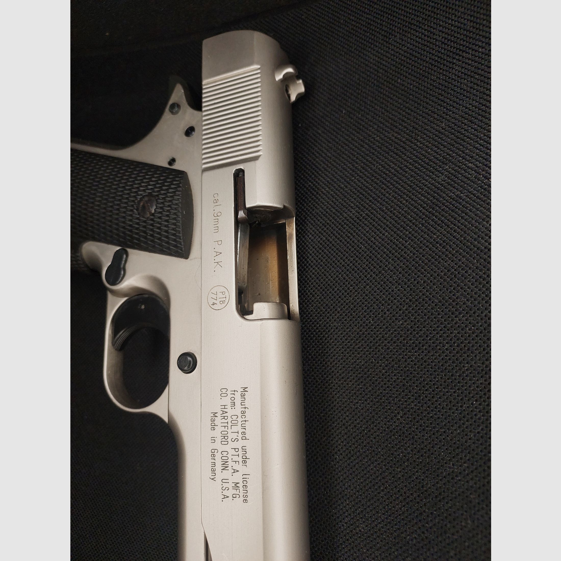 Colt Government 1911 A1 Pistolet alarmowy 9mm P.A.K. Nikiel (PTB 774)