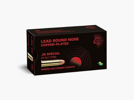 GECO .38 Special Lood Ronde Neus, koper-geplateerd 10,2g/158gr