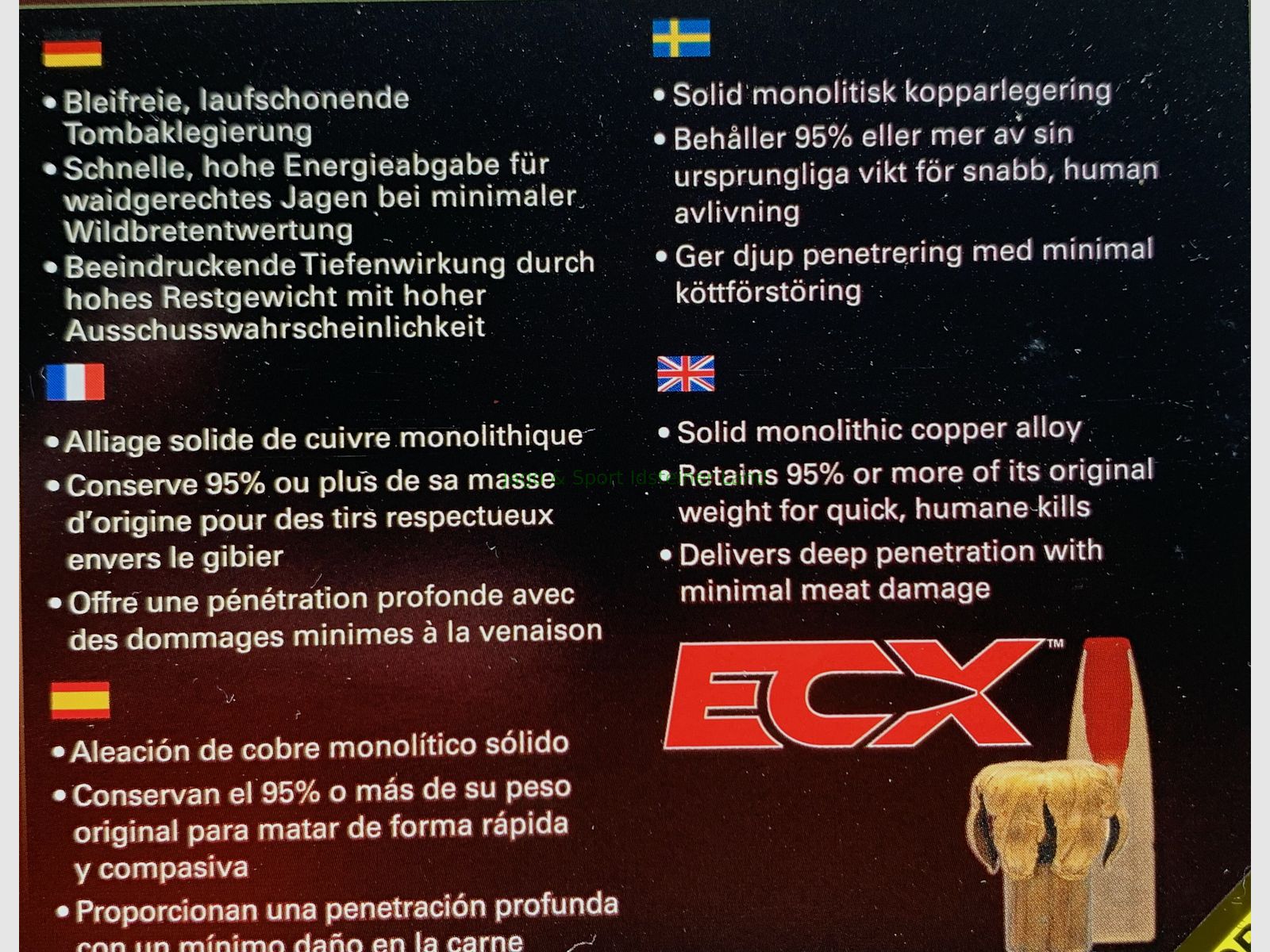 Hornady ECX - loodvrij - 180grs