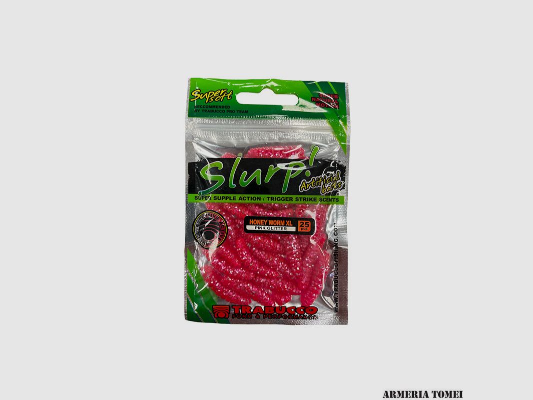 TRABUCCO – SLURP! HONEY WORM XL PINK GLITTER (25 pcs)