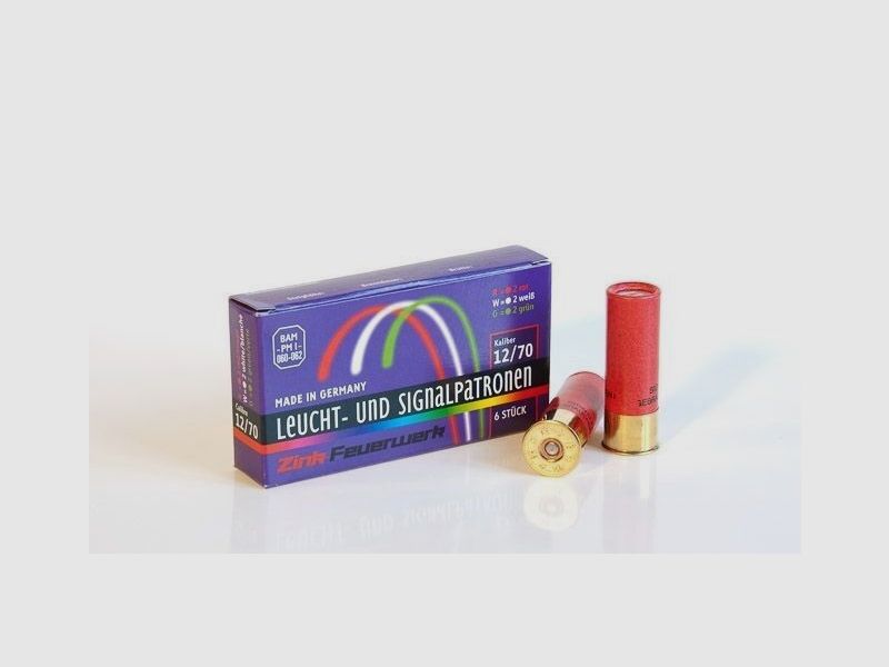 Zink Leucht- und Signalpatrone Rot Grün Weiß 6 Stück