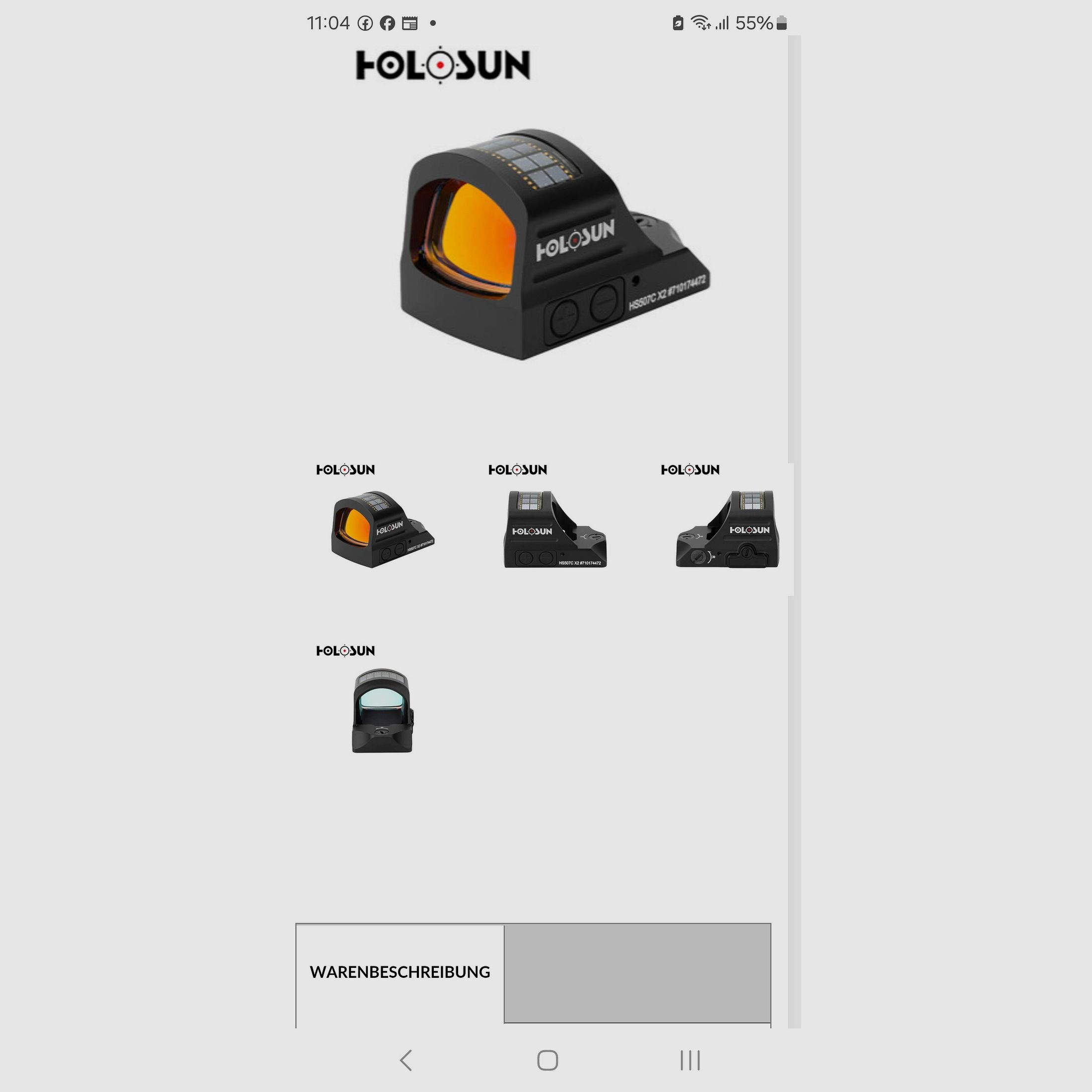 Rotpunktvisierung Holosun Hs507c x2