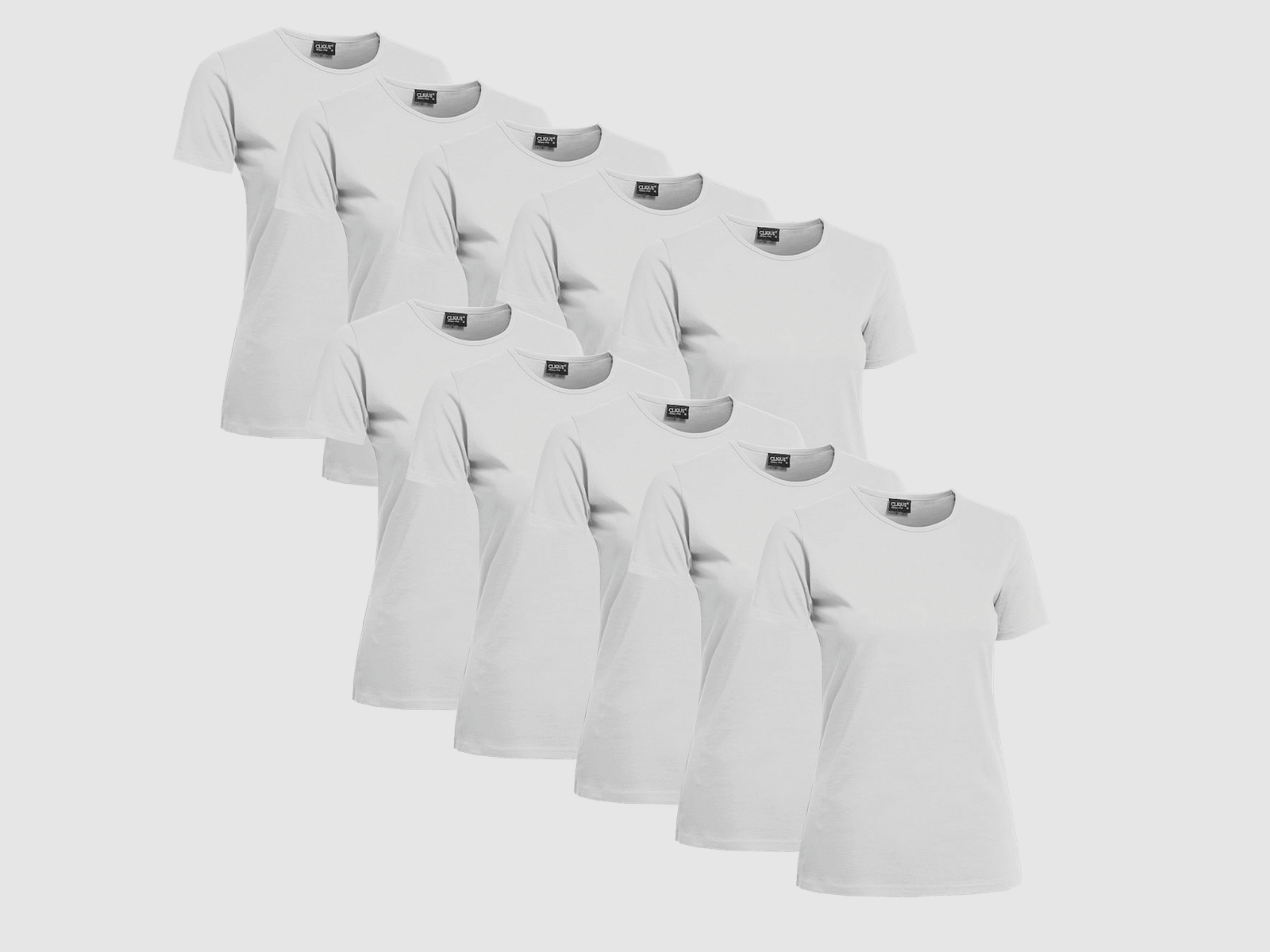 Clique T-Shirt Damen 10er-Pack Weiß