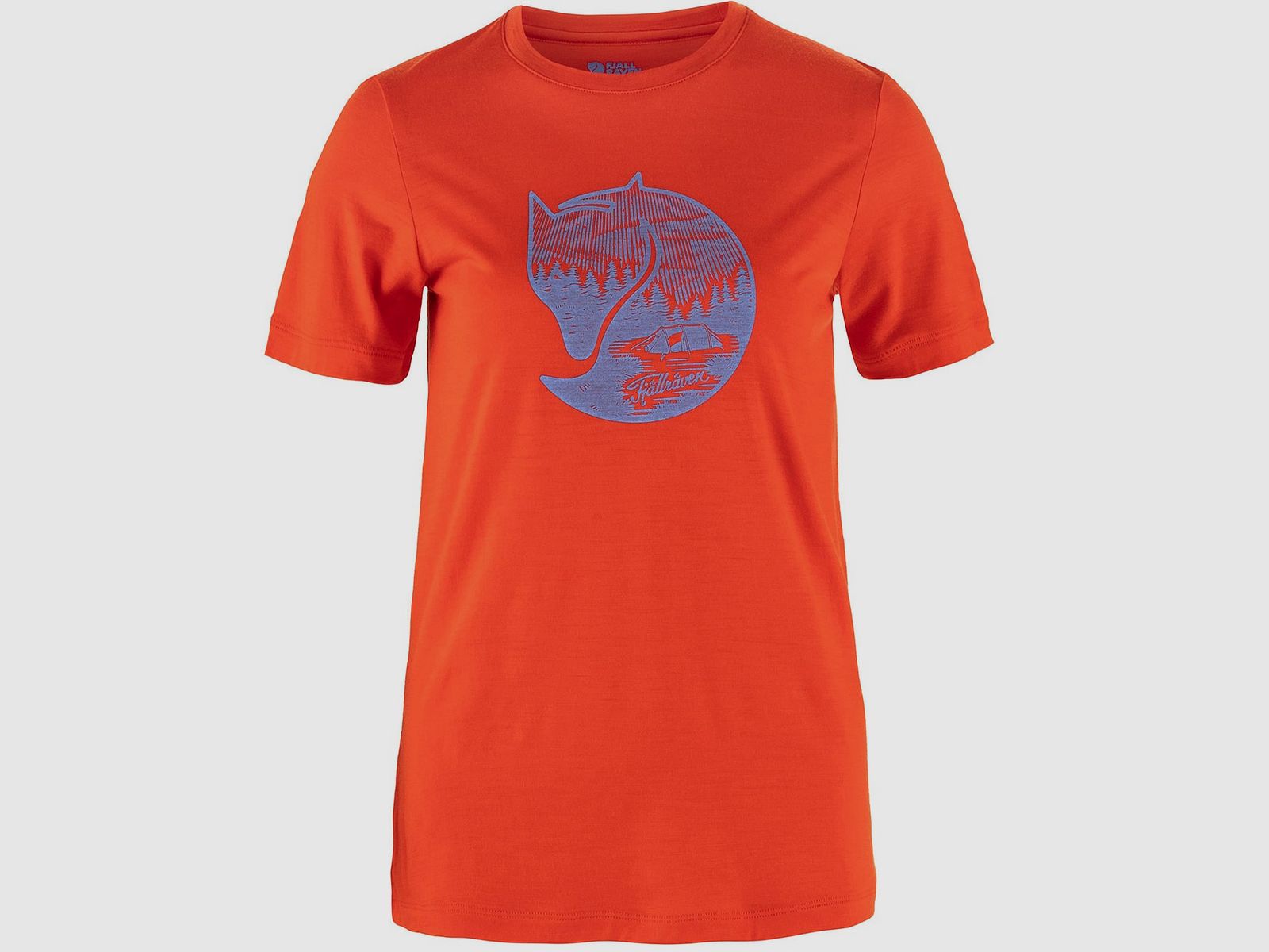 Fjällräven T-Shirt Abisko Wool Fox Flame Orange-Ultramarine
