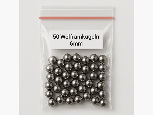 50x 6mm Wolframkugel (Tungsten, Hartmetall)