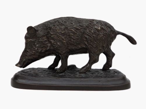 Petite statue en bronze Lovergreen motif de sanglier
