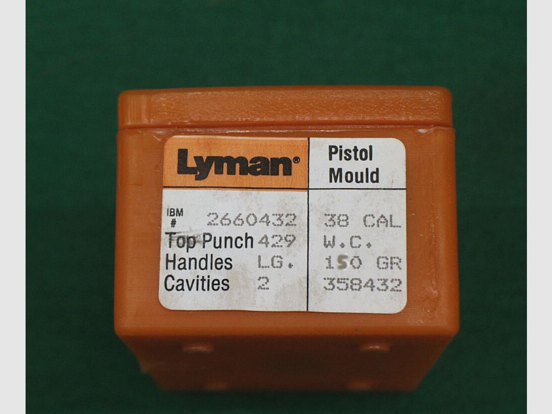 Lyman Kokille Pistol Mould Kal.358 W.C. 150grs