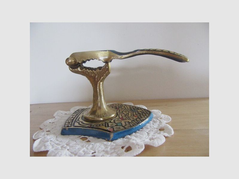 Seltener Nussknacker Messing Jerusalem Israel Vintage