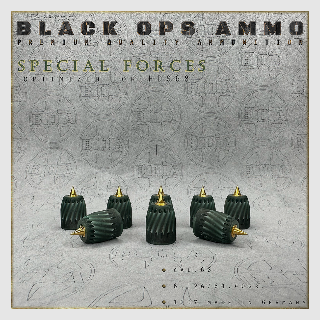8x Forces Spéciales BLACK OPS MUNITIONS Pistolet à air TS HDS 68 Cal.68 Munition HDS68 TS68, image 2 sur 3