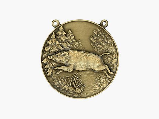 Steinhauer&Lück Medaille Wildschwein m. Kette Bronzefarbig