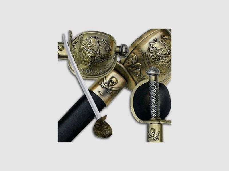 Pirate saber with hand guard and sheath