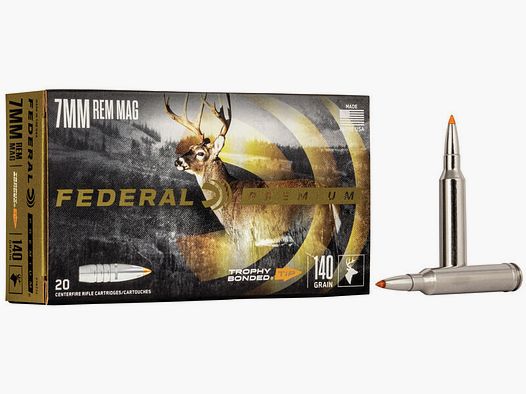 Federal Premium Trophy Bonded Tip 7mm Rem. Mag. 140GR 20 cartuchos