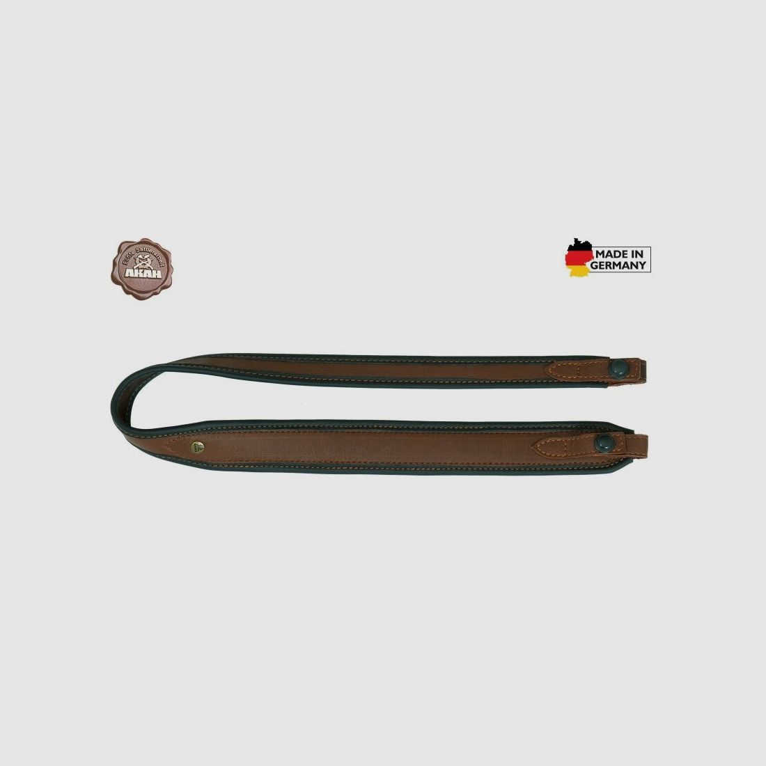 AKAH Gewehrriemen Elchleder mit Blitzriemenknopf
