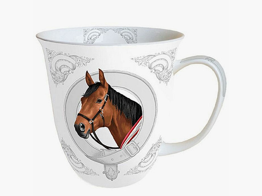 Lovergreen art of the table motif set with 2 cups horse head