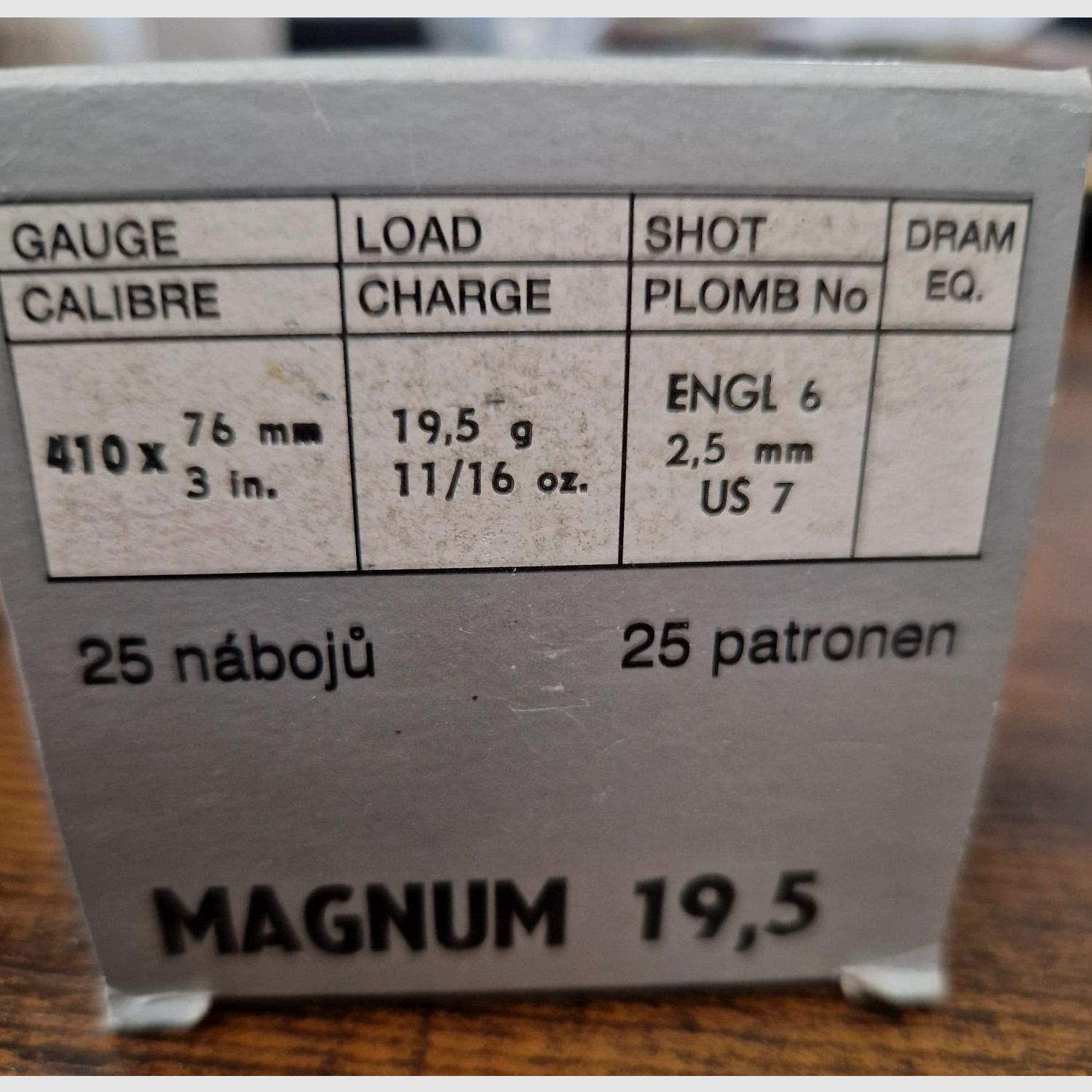 Patronen Schrot S&B  .410 Magnum 19,5 neu und OVP