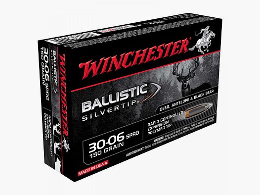 Winchester Ballistic Silvertip .30-06 Sprg. 150GR Rapid Controlled Expansion Polymer Tip 20 cartouches