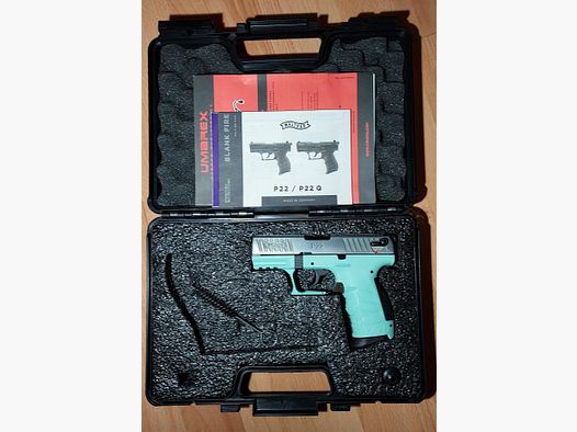 Walther P22Q blank firing pistol 9mm P.A.K. MINTOS (PTB 778) - as good as new!