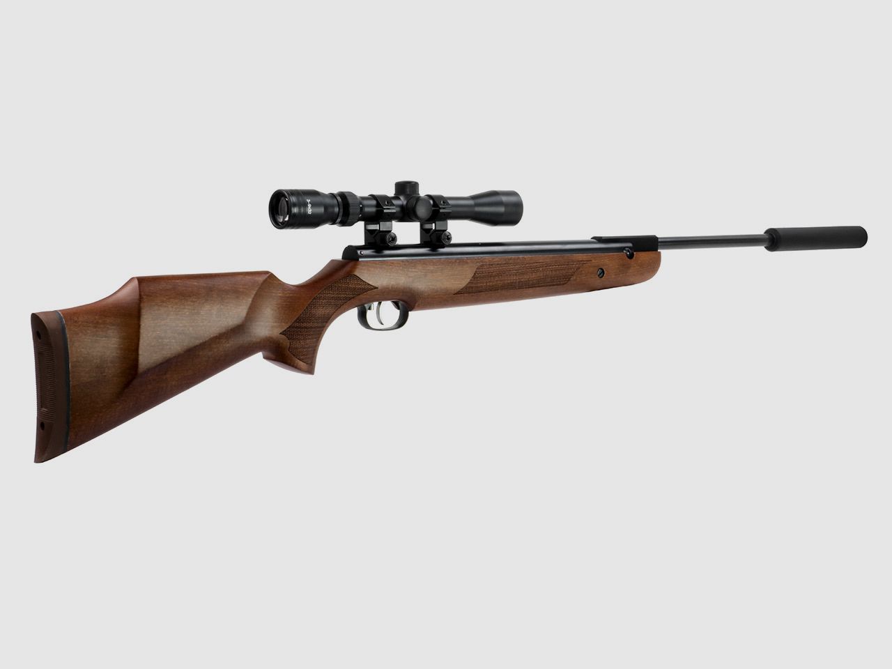 Knicklauf Luftgewehr Weihrauch HW 95 Luxus SD Buchenholzschaft 1/2 Zoll UNF SchalldĂ¤mpfer Kaliber 5,0 mm (P18)