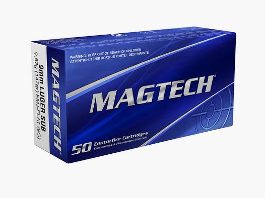 Magtech 144805 9 mm Luger volmantel subsonisch 9,52g 147grs. pistolenmunitie