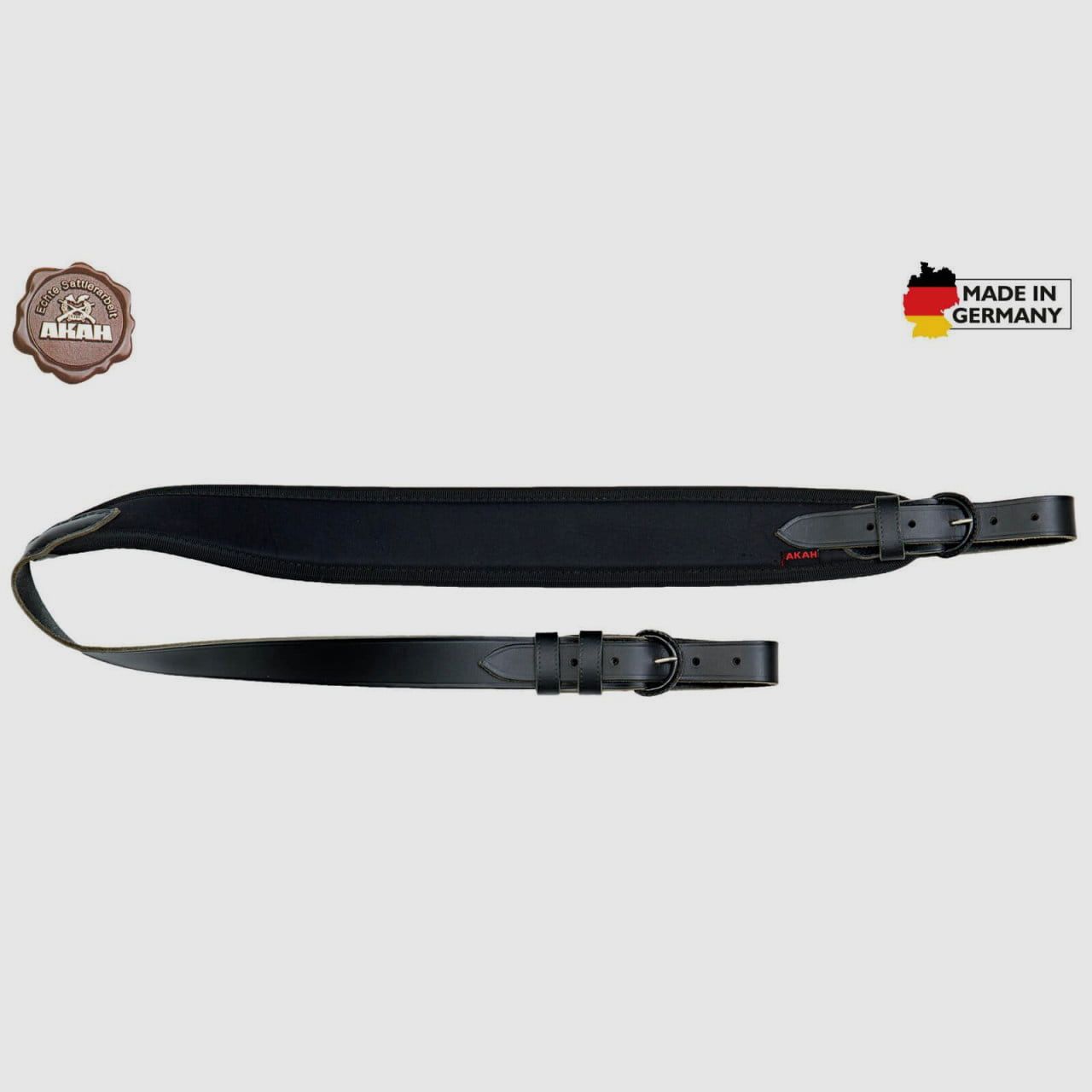 Correa de rifle AKAH de cuero de vaca completo con neopreno