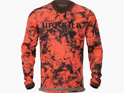 Härkila Langarmshirt Wildboar Pro Orange Blaze-Shadow brown