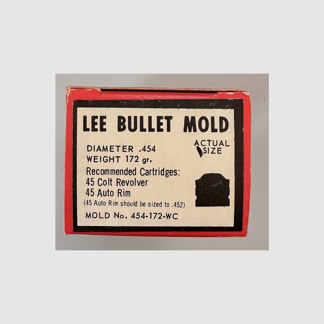 Lee Bullet Mold .454 172gr #454-172-WC