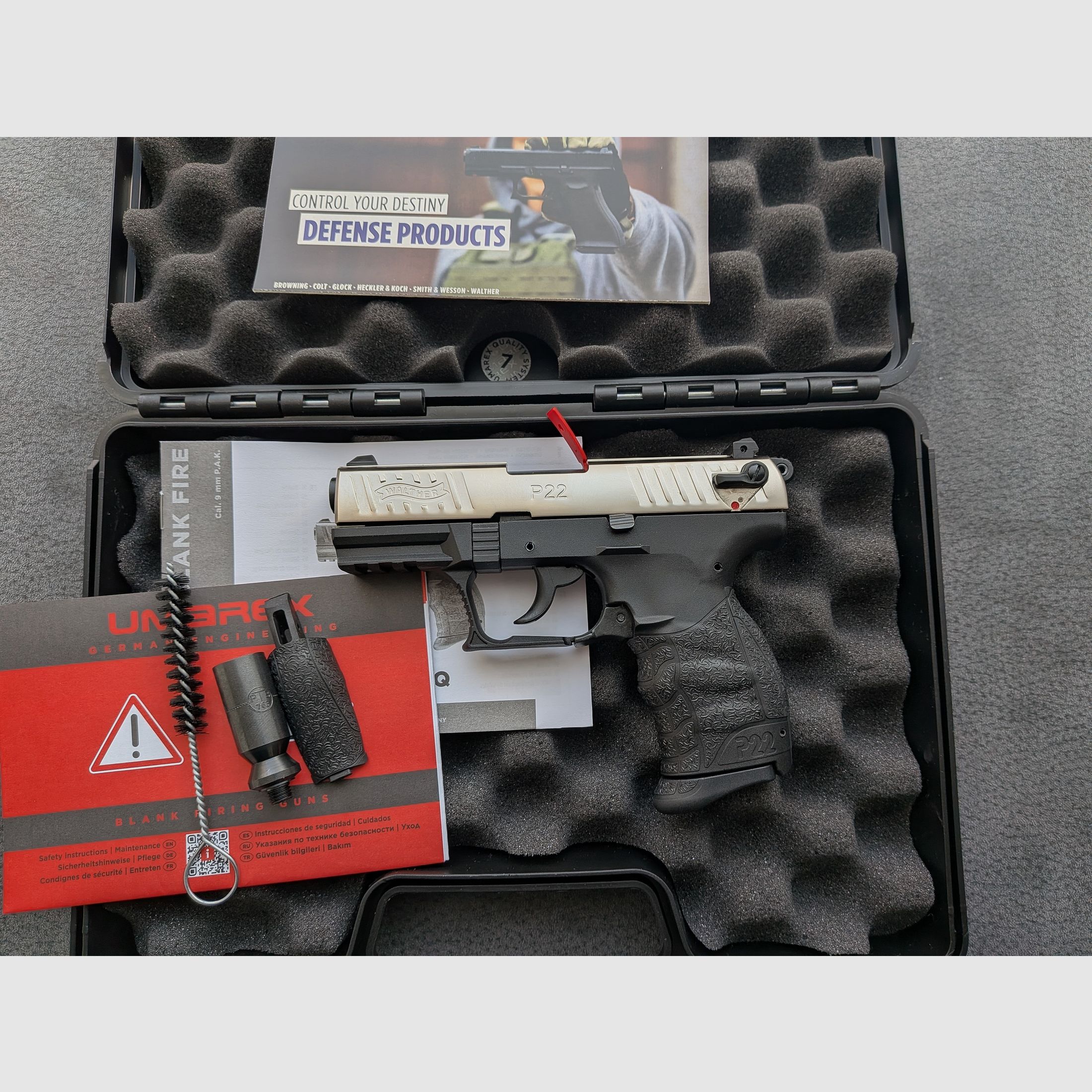 Walther P22Q Nickel 9mm P.A.K. - NEW - P 22 Q blank firing pistol