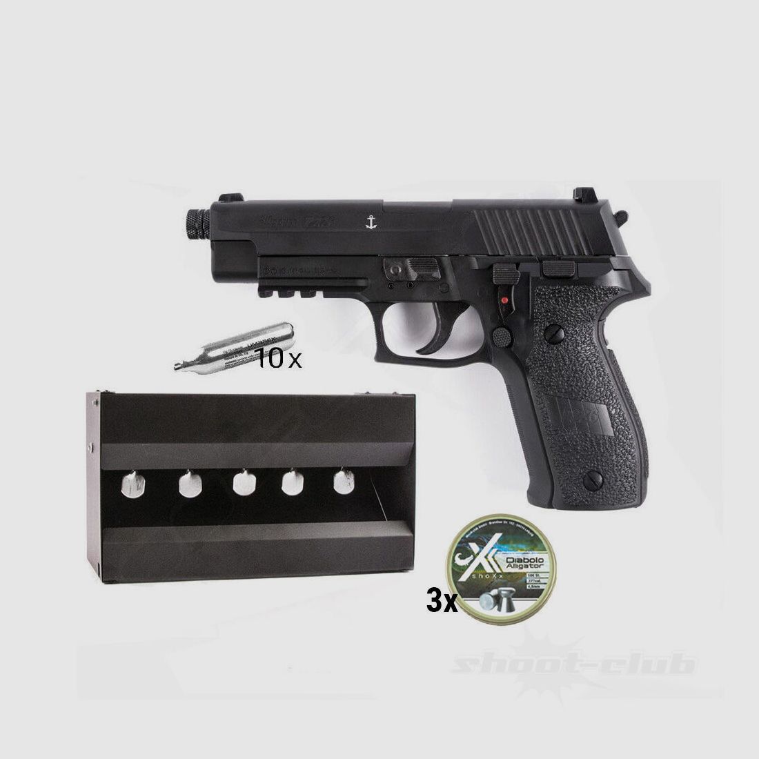 Sig Sauer P226 CO2 Pistole 4,5mm Diabolos Plinking-Set