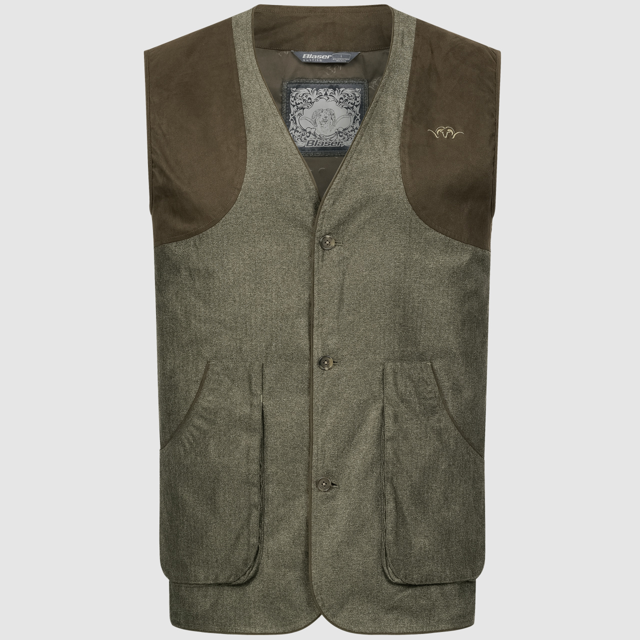 Blaser Herren VINTAGE Wing Weste oliv-melange / schwarz