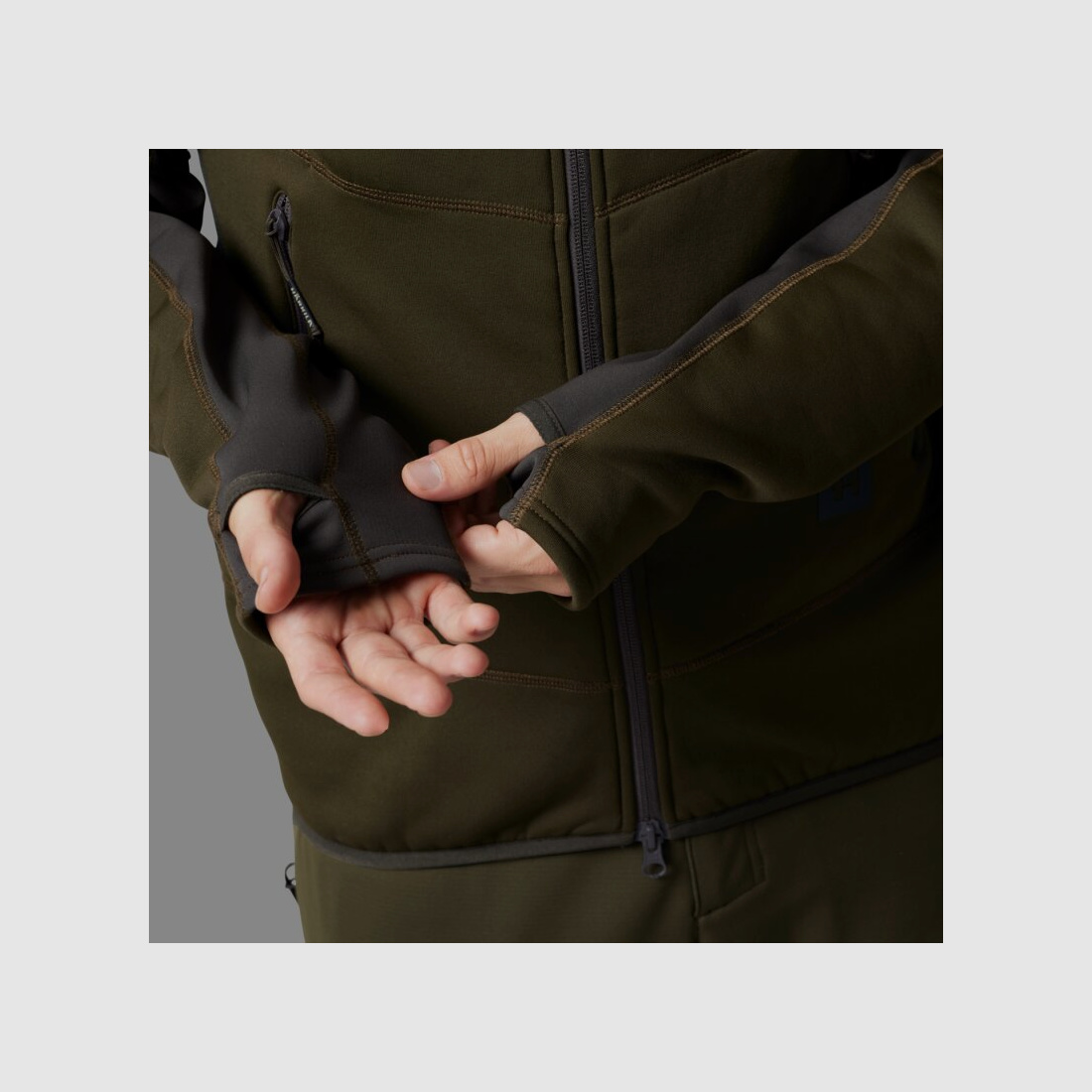 Härkila Deer Stalker Fleece Hoodie Willow green / Shadow Brown