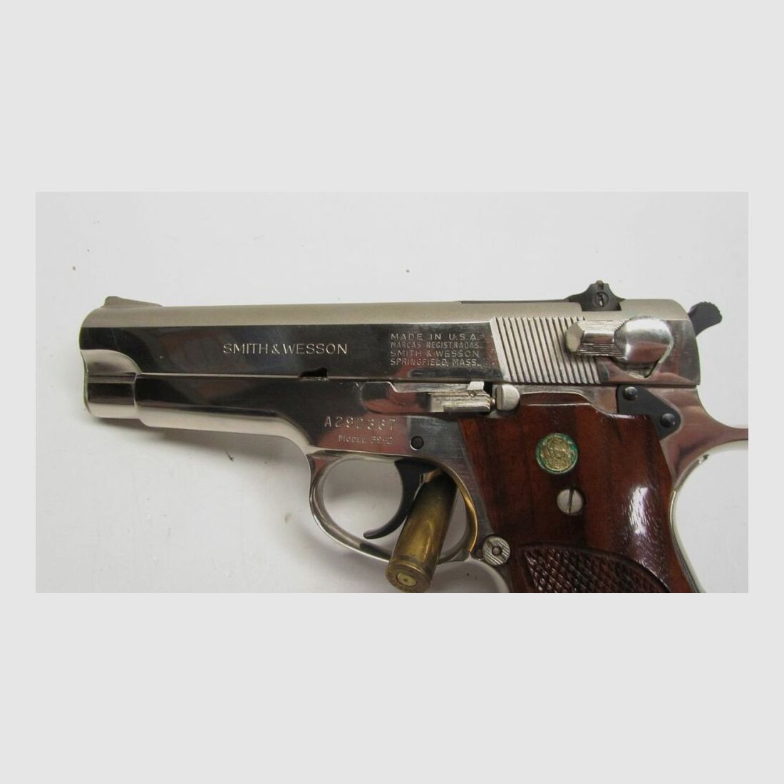 Sammlerstück vernickelt, Smith & Wesson Modell 39-2, 9mmLuger 9mmLuger