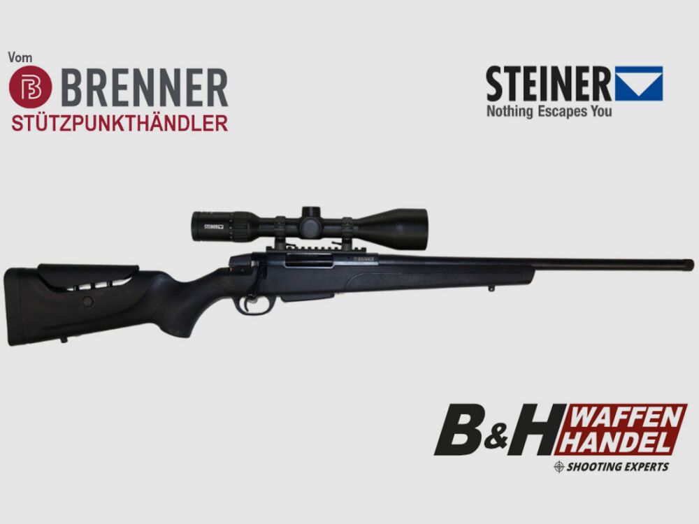 Brenner Komplettpaket: Brenner BR 20 Polymer mit ZF Steiner Ranger 3-12x56 fertig montiert
