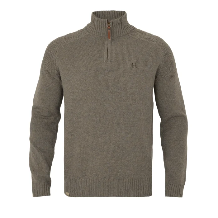 Sweter Harkila Vincent merino half zip - Dark sand (106080206)