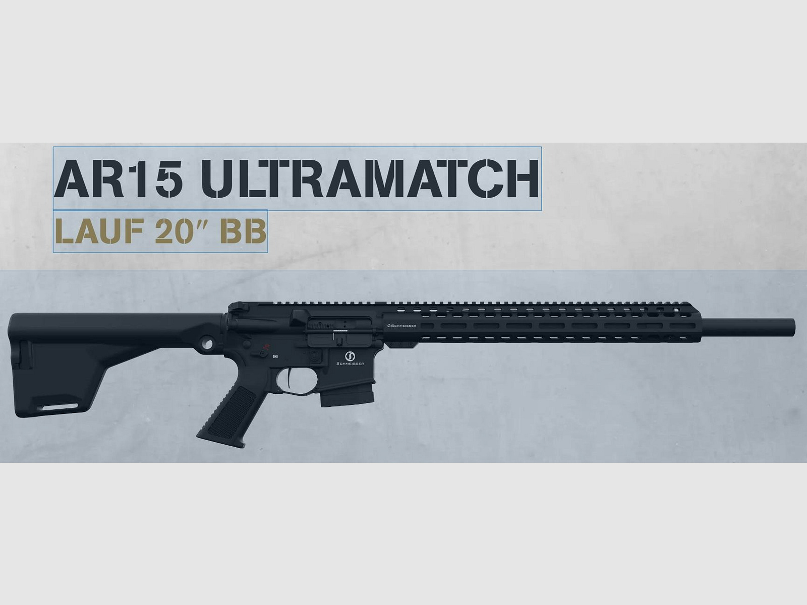 Schmeisser AR-15 Mod. ULTRAMATCH,  20 Zoll Bull Barrel Lauf brüniert, M-LOK Handschutz (Freischwinger)