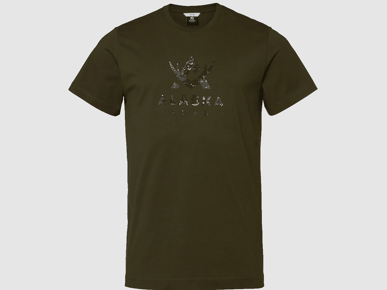 Alaska 1795 Camo Logo T-Shirt Hombre Night Green S