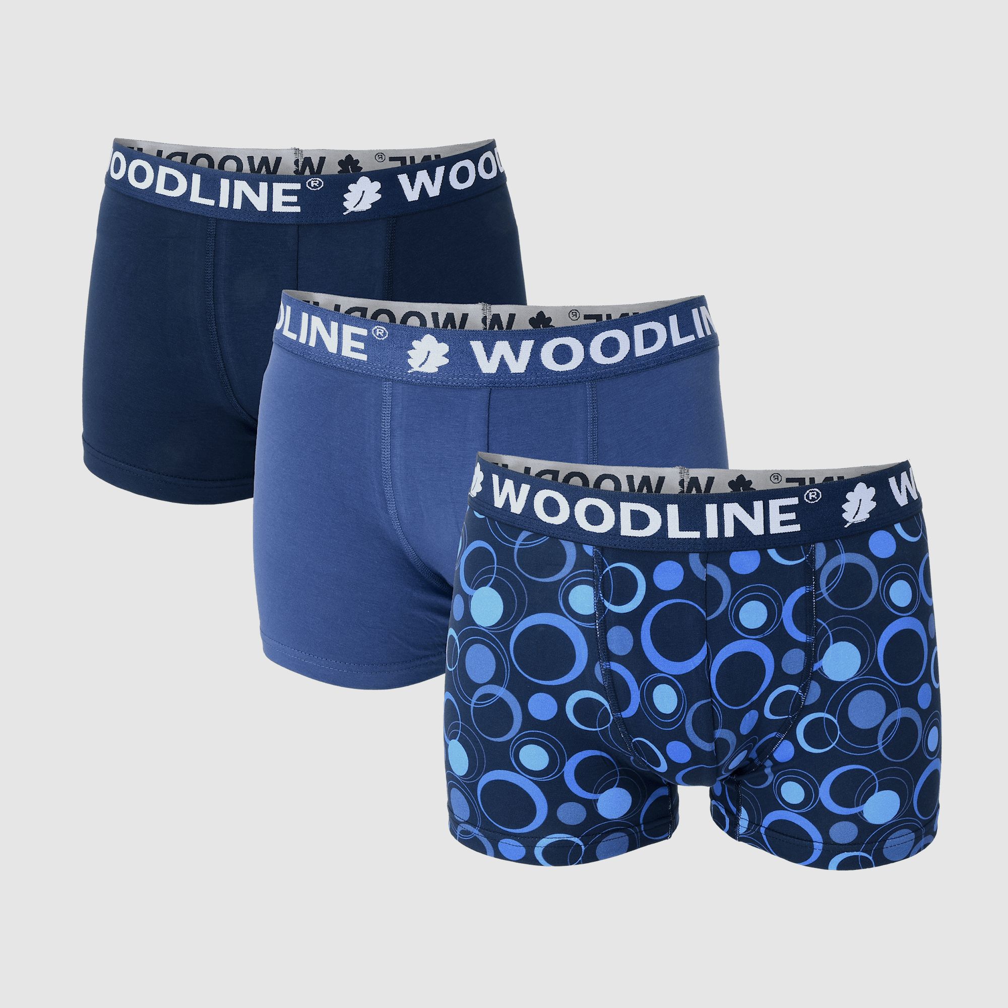 Woodline Boxer Briefs Blue 3-pack S
