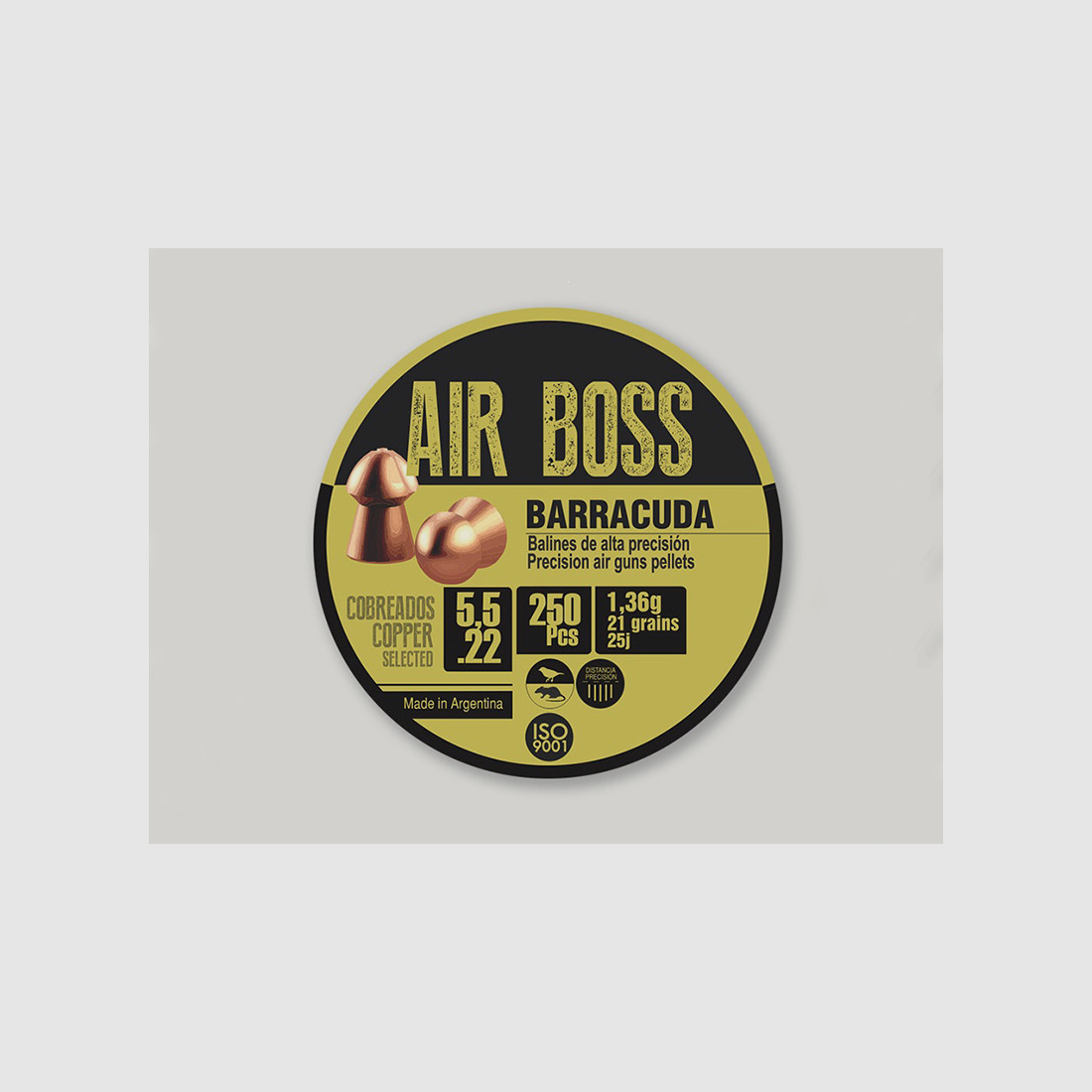 Spitzkopf Diabolos Apolo Air Boss Barracuda Copper Kaliber 5,5 mm 1,36 g glatt Kupfer 250 StĂĽck