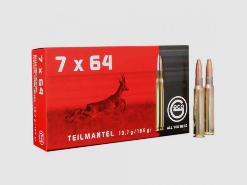 GECO BÜCHSENPATRONEN - 7x64 TEILMANTEL - 165GRS. - 20 STÜCK
