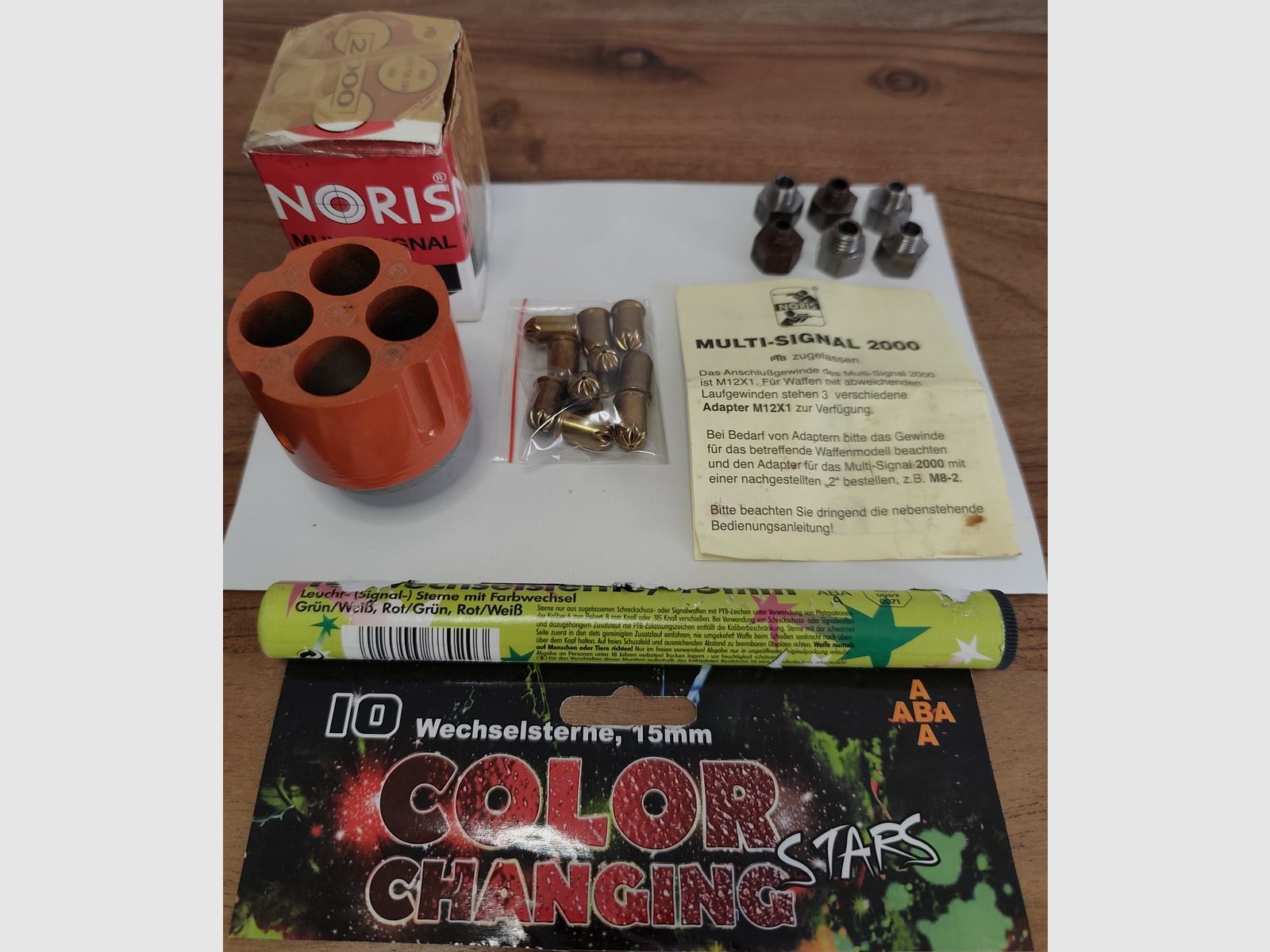 Noris Multi-Signal 2000 4er Abschussbecher mit 6 Adapter Munition & Leuchtkugeln