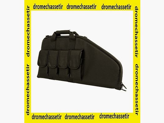 Fourreau pour arme compacte 71cm x 30cm, avec pochettes porte chargeurs, noir