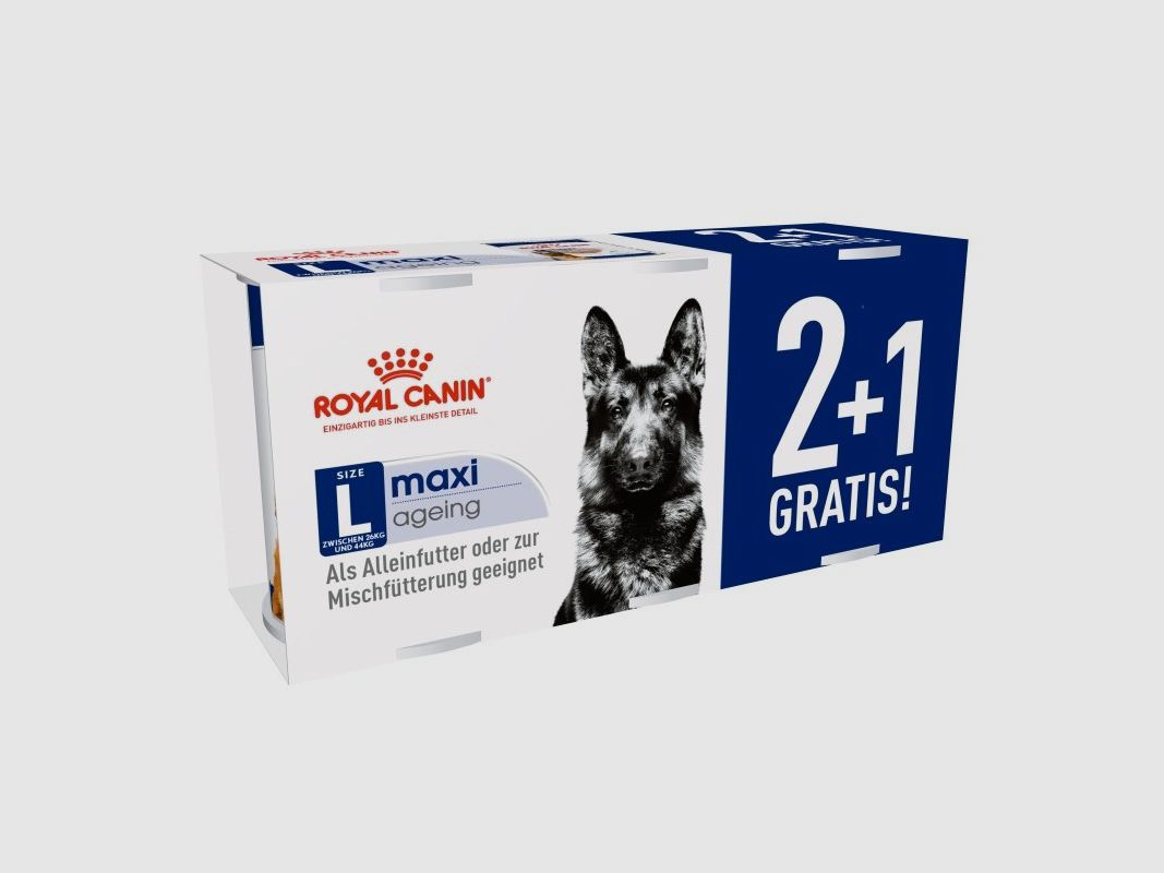 ROYAL CANIN Hunde Nassfutter MAXI Ageing Loaf Mousse 3 x 410g 2+1 Gratis