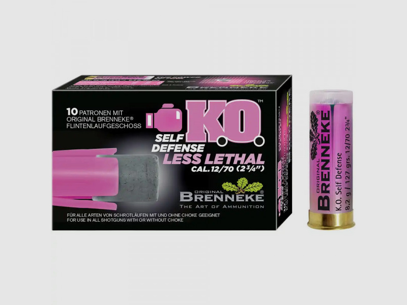 BRENNEKE K.O. "LESS LETHAL" SLUGS / FLG - 8,2G / 127 GRS - 12/70 - 10 SCHUSS