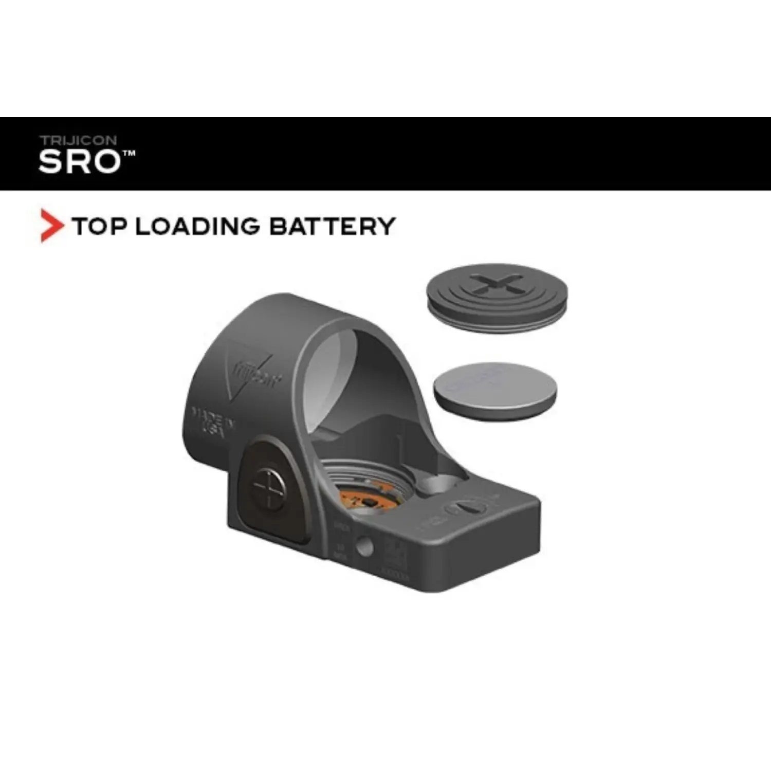 Trijicon SRO Dot 1,0 MOA rouge réglable noir mat LED, image 3 sur 5