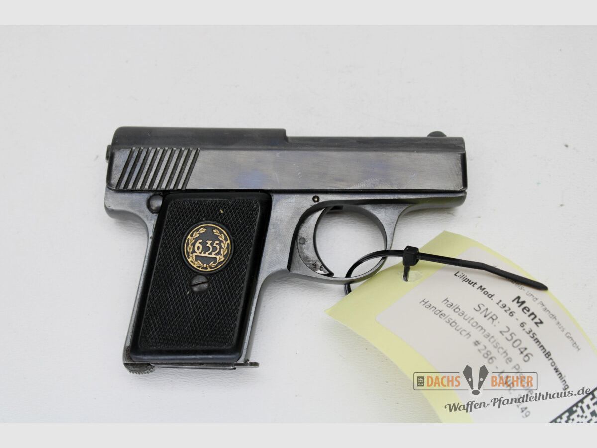 Pistole Menz Mod Liliput 1926 Kal. 6,35mm Browning ohne gültigen Beschuss