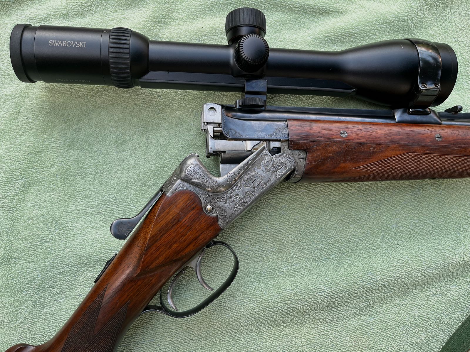 Neuwertige Bockbüchsflinte MERKEL Suhl BBF 7x65R 20/76 Swarovski 3-12x50 Z4i selten