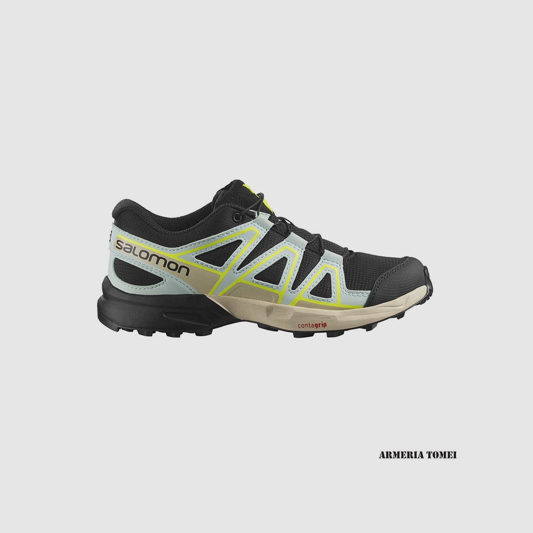 SALOMON – KINDER – SPEEDCROSS J Zwart / Gebleekt Aqua / Gebleekt Zand, afbeelding 1 van 5