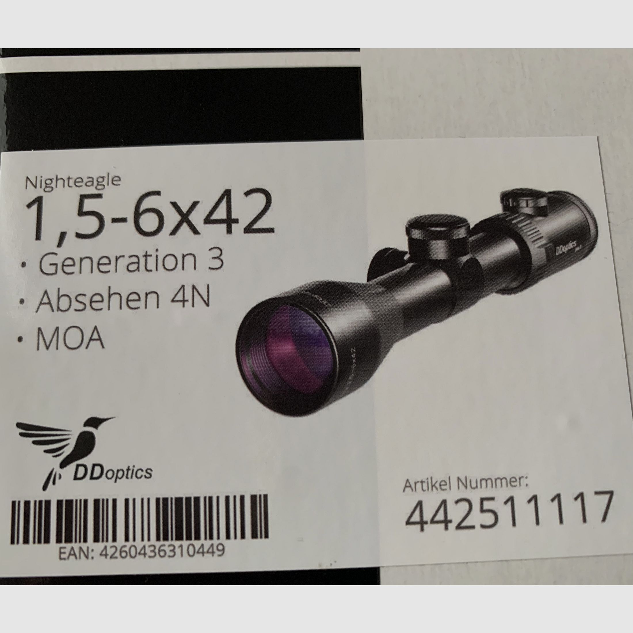 Zielfernrohr DD Optics Nighteagle 1,5-6x42  Gen.3   