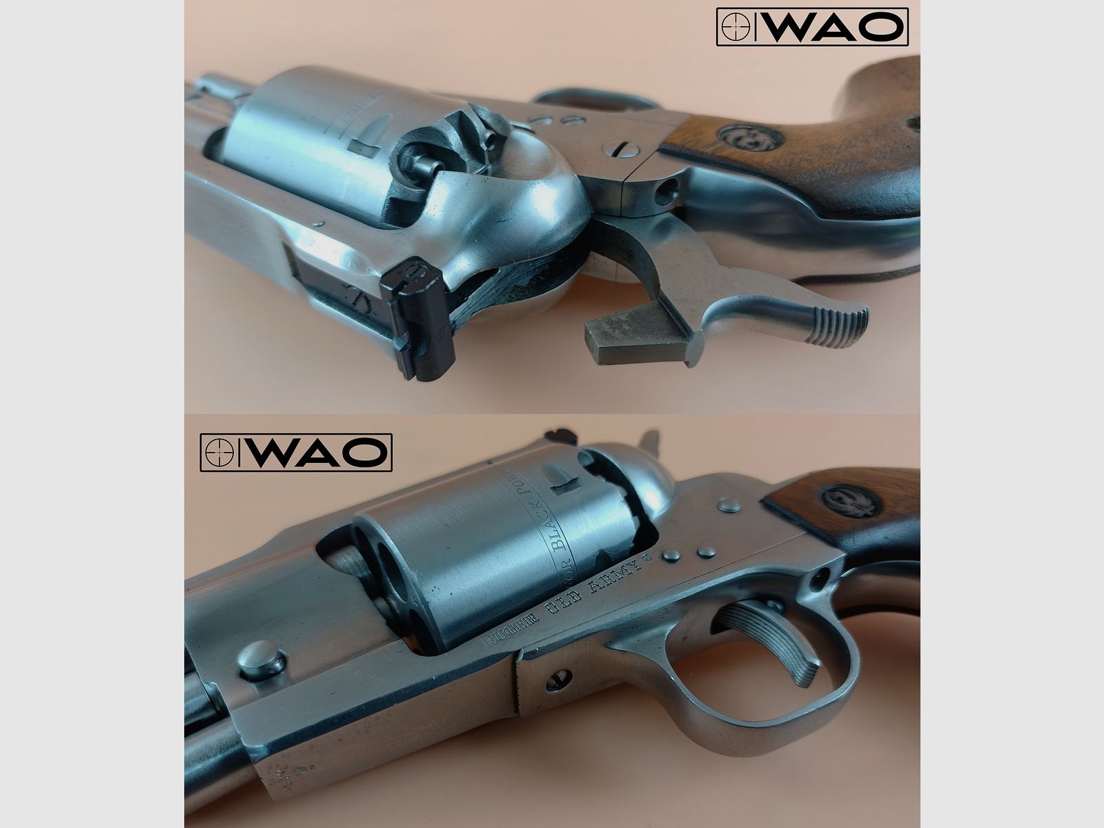 Perkussions-Revolver Sturm, Ruger & Co. Old Army, Kal. .44 (Schwarzpulver), Schwarzpulver BP *Edelstahl - neue Zündhütchen*