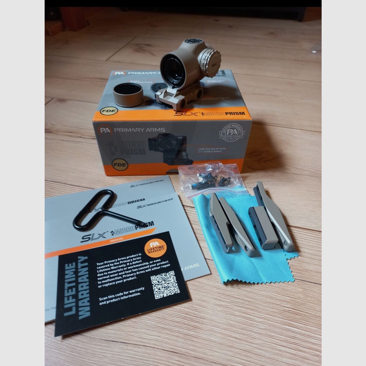 PRIMARY ARMS SLx 1X Micro Prism Scope Gen II con filtro a nido d'ape orig. (Anti-riflesso) colore FDE