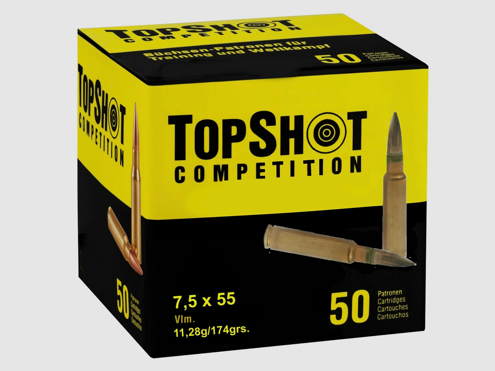 TOPSHOT 195598 Competition 7,5x55 Vlm BT 11,3g 174grs. Büchsenpatronen